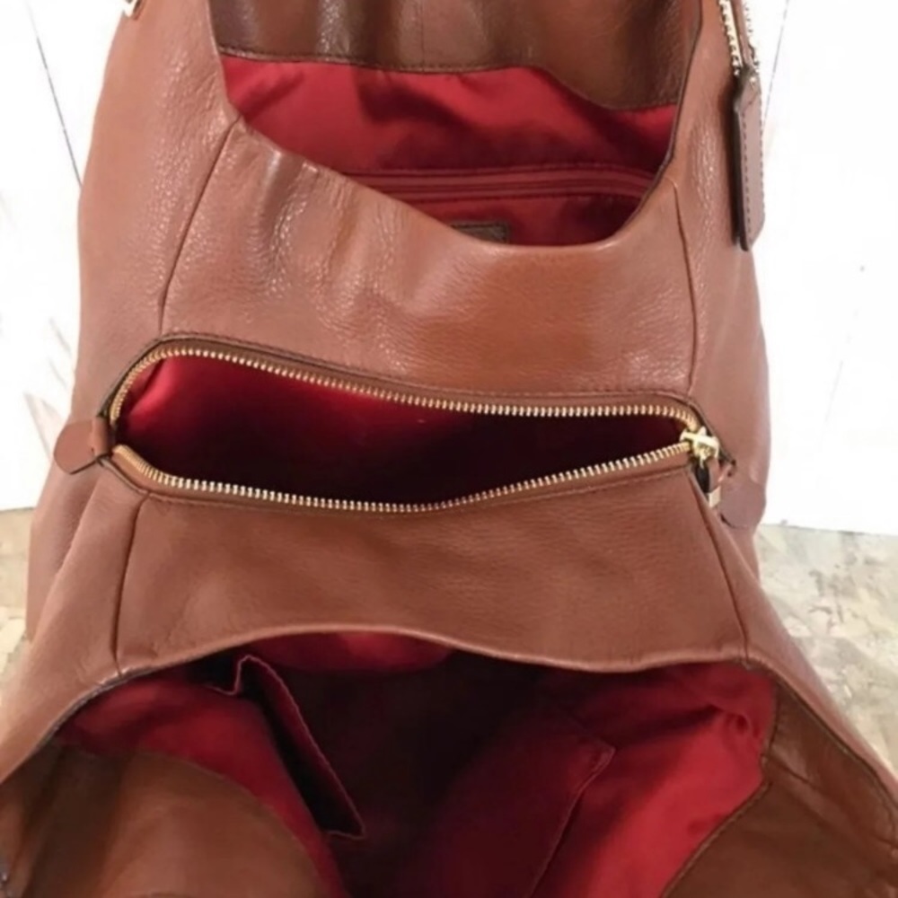 🌻🌻🌻COACH PHOEBE LEATHER BROWN SHOULDER BAG - Picture 6 of 7